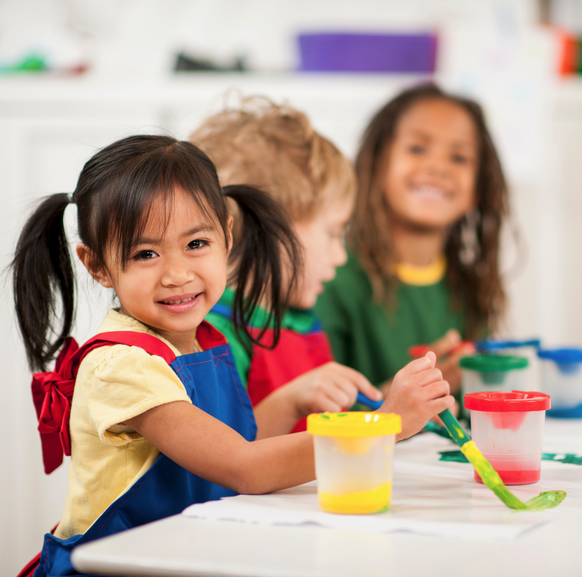 Preschool children doing art at Adventure Point